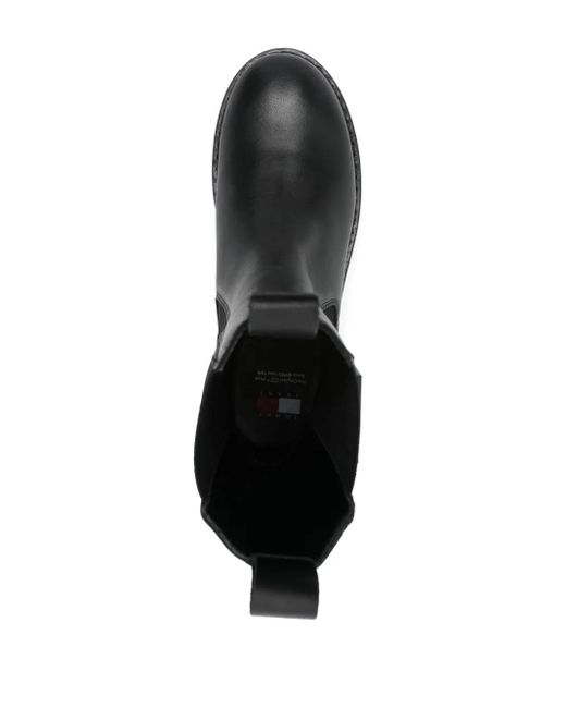 Tommy Hilfiger Black 45Mm Rubberised-Logo Chelsea Boots