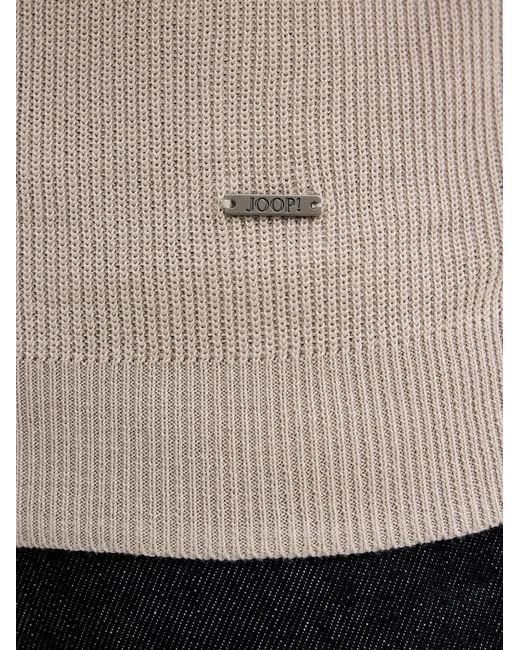 Joop! White Ribbed Short Sleeve Polo Shirt for men
