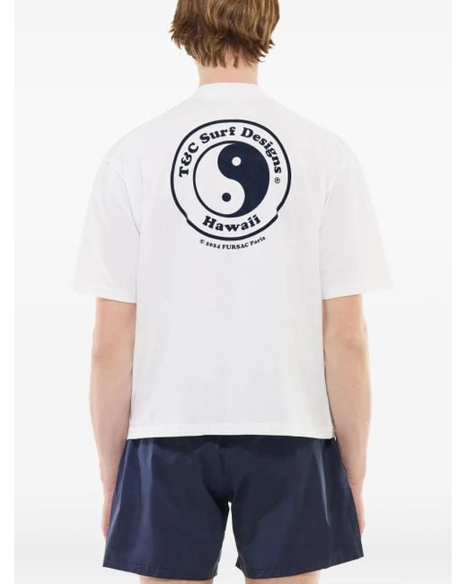 Fursac White Flocked-Motif T-Shirt for men