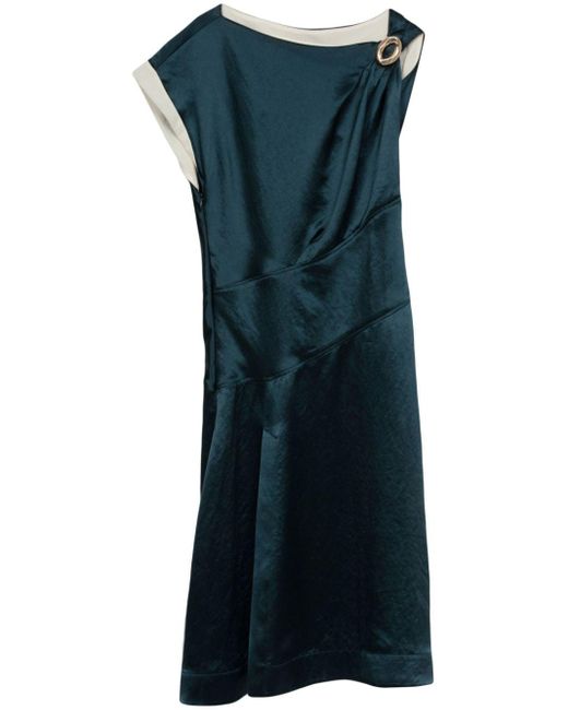 Vestido midi drapeado con diseño retorcido 3.1 Phillip Lim de color Blue