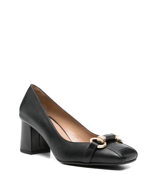 SERGIO MORETTI FIRENZE Black Leather Pumps