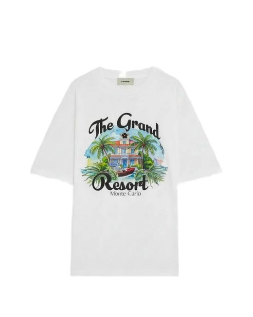 A PAPER KID White Graphic Print Jersey T-Shirt for men