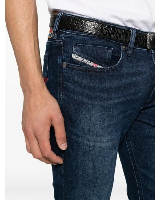 DIESEL Blue 1979 Sleenker Logo-Patch Jeans for men