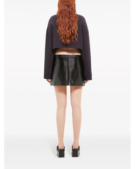 Courreges Blue Cocoon Fleece Cropped Sweatshirt