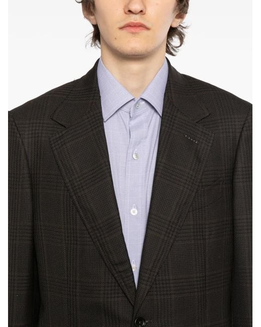 Tom Ford Black Plaid Blazer for men