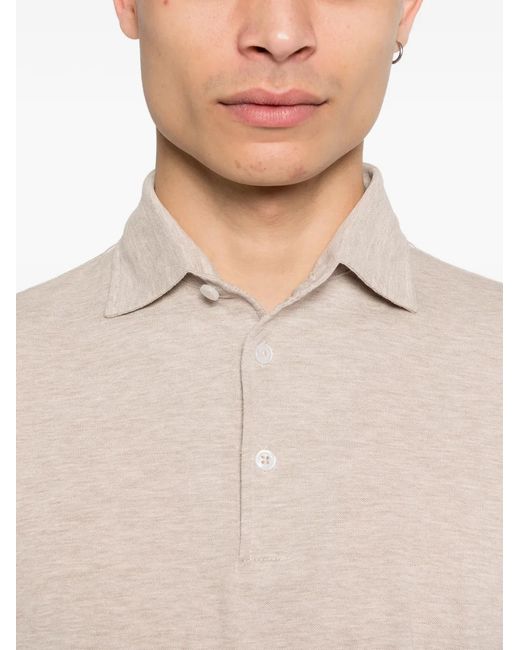 Barba Napoli Natural Long-Sleeve Polo Shirt for men