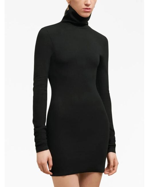AMI Black High-Neck Knitted Minidress