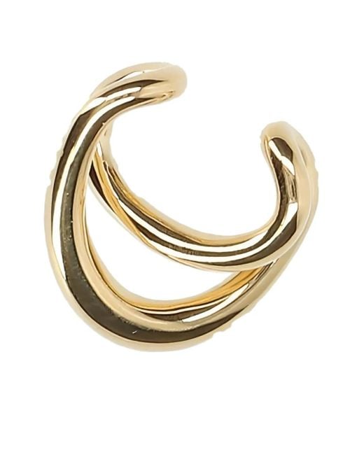 Charlotte Chesnais Metallic Initial Crossed-Tone Ear Cuff Earings