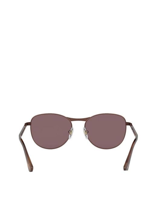 Persol Purple Diamond-Pattern Round-Frame Sunglasses