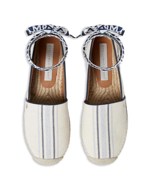 Stella McCartney Blue Gaia Striped Flat Espadrilles