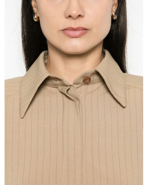 MITILIANE COUTURE Natural Pinstriped Shirt
