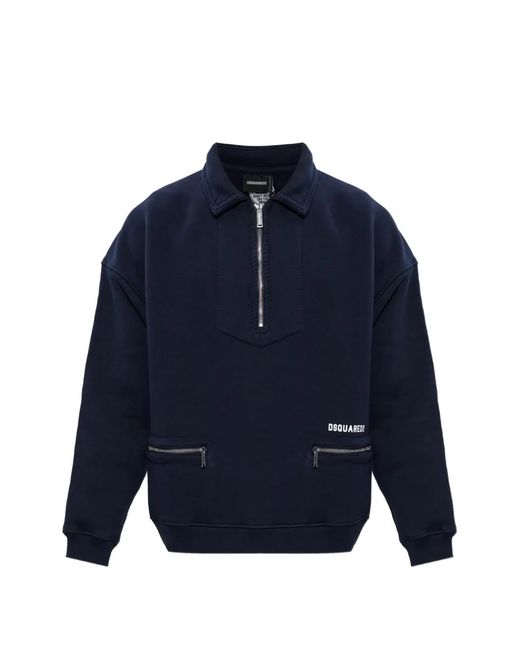 DSquared² Sweater Met Halve Rits in het Blue voor heren