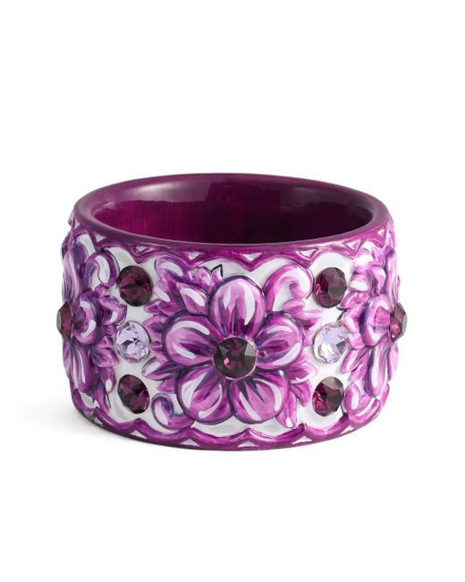 Dolce & Gabbana Purple Crystal-Embellished Bracelet