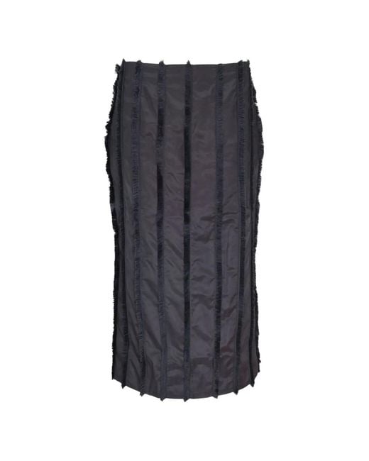 Stolen Stores Black Fringed Panelled Skirt