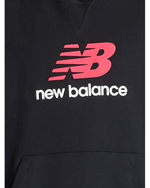 New Balance Black Logo French-Terry Hoodie for men