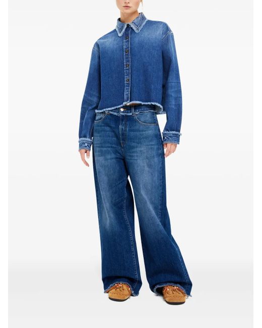 Alanui Blue Fringed Jeans