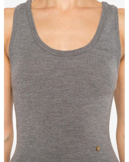 Moschino Gray Gestricktes Oberteil Mit Logo