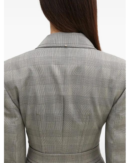 Sportmax Gray Belted Check Jacket