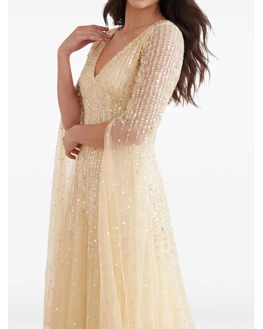 Needle & Thread White Moonlight Sequined V-Neck Dress