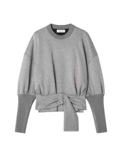 Sudadera Con Cinturón Lanvin de color Gray