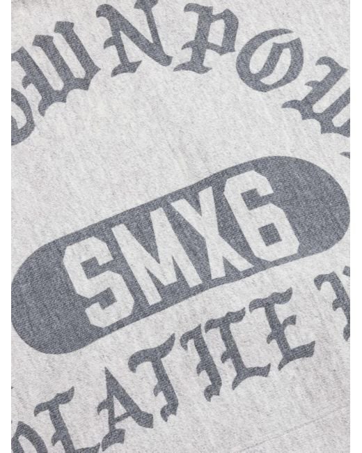 SAINT Mxxxxxx Gray Arched-Logo Hoodie for men