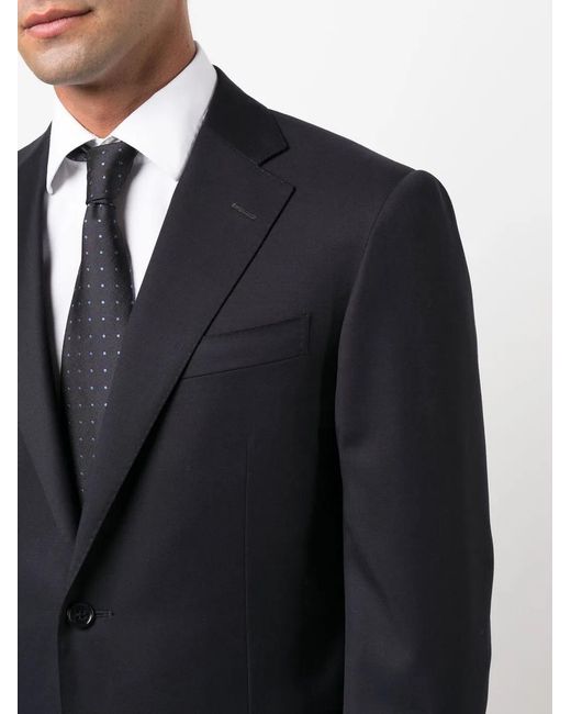 Corneliani Blue Single-Breasted Virgin-Wool Suit for men