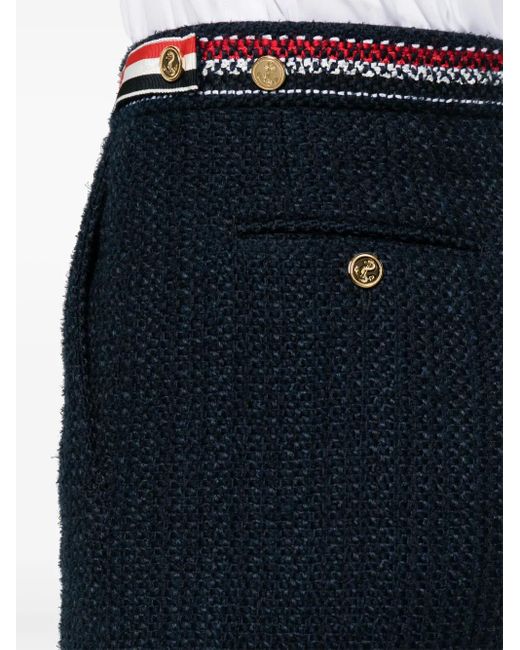 Thom Browne Blue 4 Bar-Tab Tweed Miniskirt