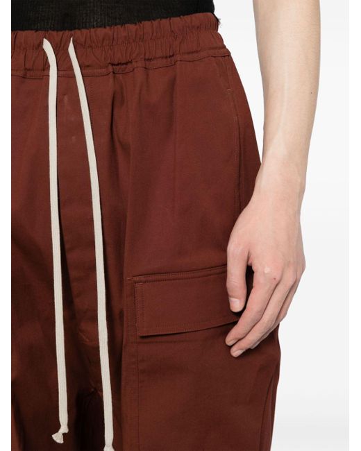 Rick Owens Red Drop-crotch Cargo Shorts for men