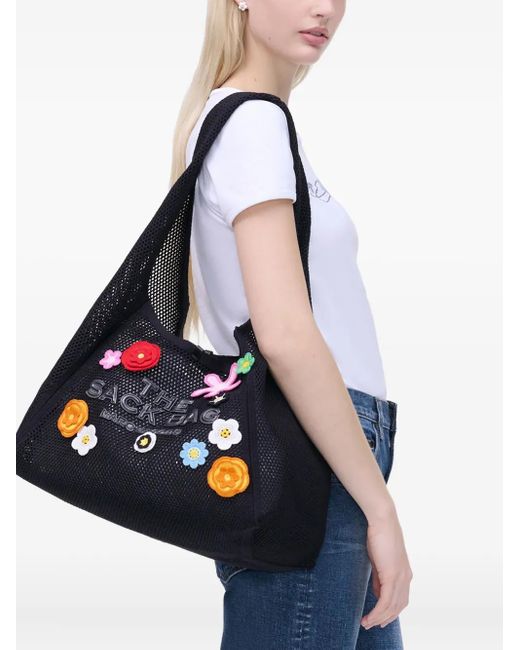 Marc Jacobs Black The Daisy Crochet Sack Bag