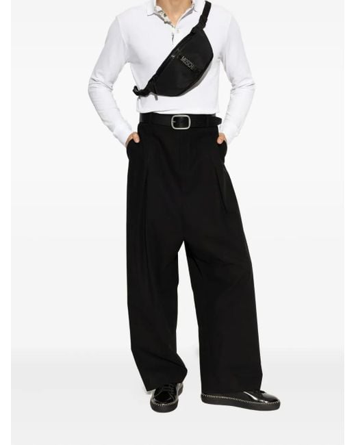 Moschino Black Logo-Embossed Trainers for men