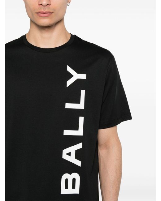Bally Black Logo-print Cotton T-shirt for men