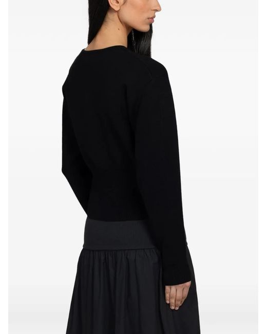 Samsøe & Samsøe Black Saanne Ribbed-Trim Cardigan