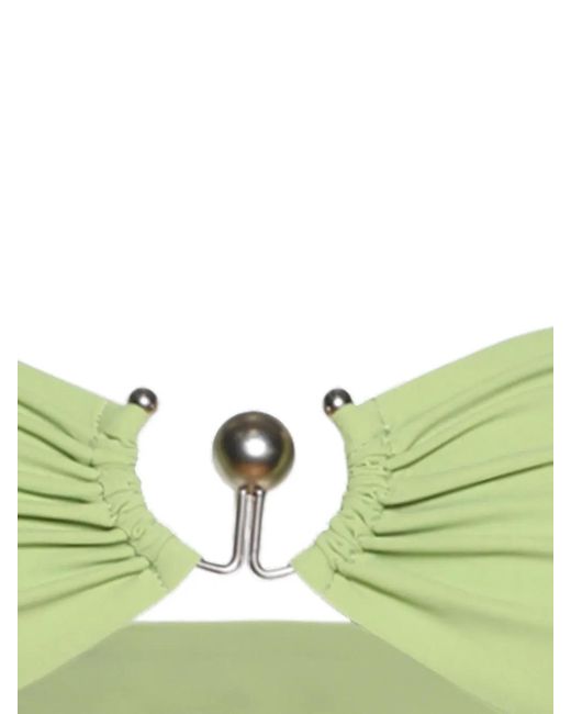 Christopher Esber Green Ruched Bikini Top