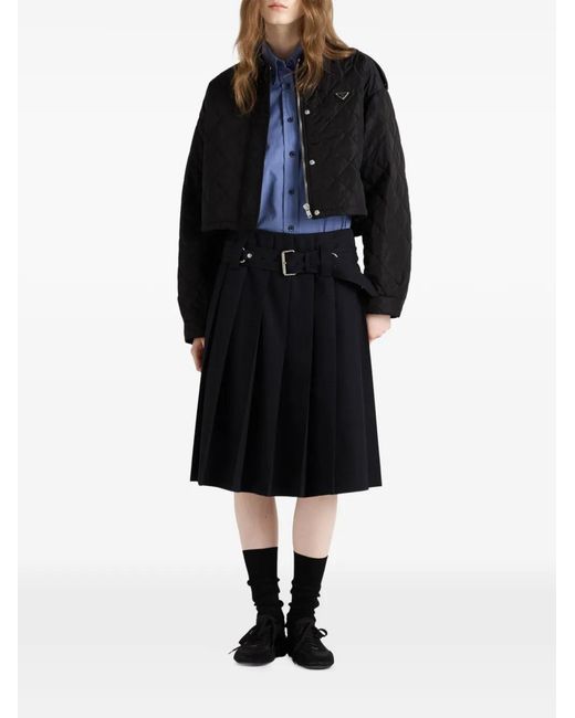 Prada Black Re-Nylon Lightweight Bomber Jacket