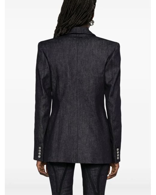 Mugler Blue Pierced Tailored Blazer