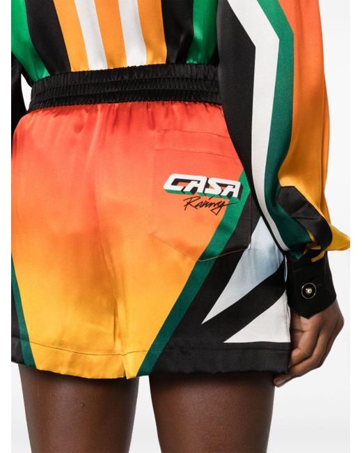 Casablancabrand Orange Casa Moto Silk Shorts