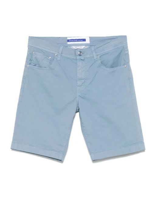 Jacob Cohen Blue Logo-Patch Shorts for men