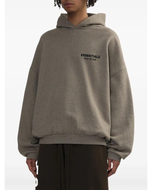 Fear Of God Gray Logo-Print Hoodie for men