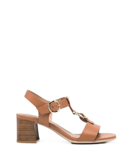 Nero Giardini Brown Buckle-Fastening Leather Sandals