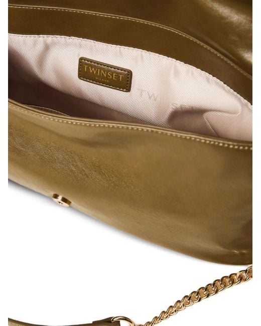 Twinset Schoudertas Met Logoplakkaat En Ketting in het Brown