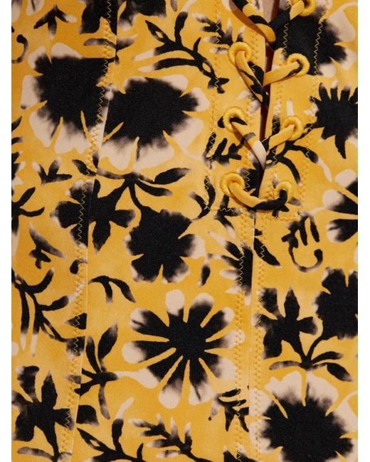 Ulla Johnson Metallic Badeanzug Mit Blumen-Print