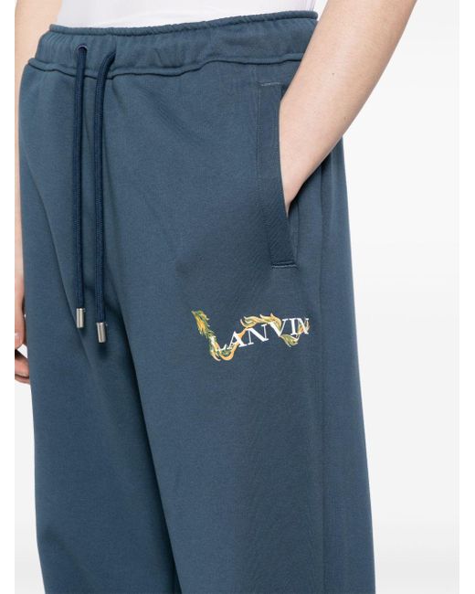 Lanvin Blue Logo-print Cotton Track Pants for men