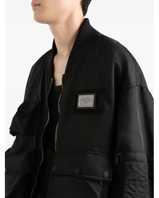 Dolce & Gabbana Black Nylon Gabardine Jacket for men
