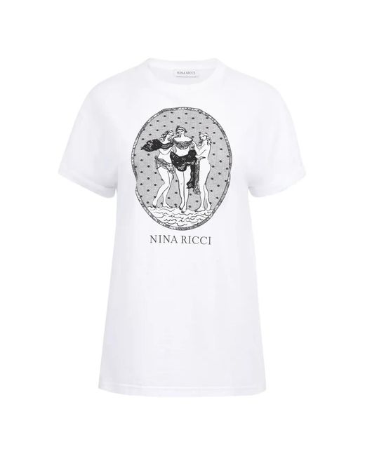 Nina Ricci White Three Graces Graphic-Print T-Shirt