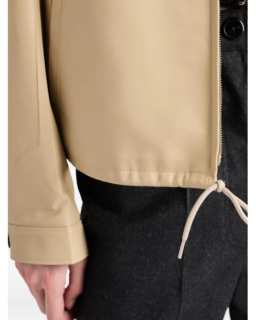 Prada Natural Logo-Detail Leather Jacket