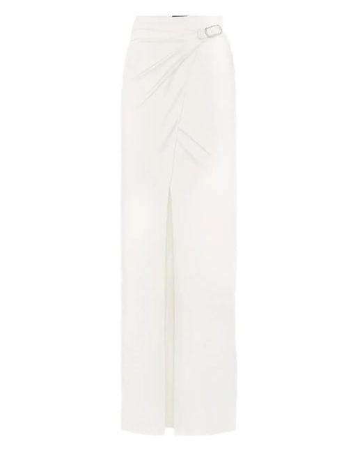 Tom Ford White Wrap-Front Buckle-Fastening Maxi Skirt