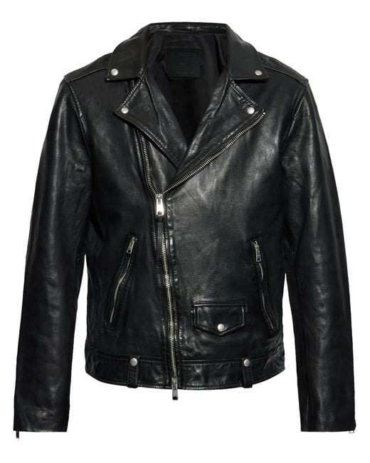 AllSaints Black Milo Biker Jacket for men