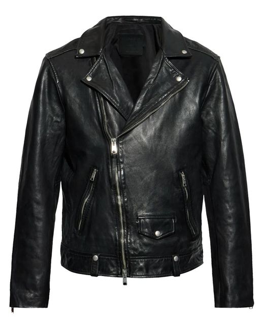 AllSaints Black Milo Biker Jacket for men