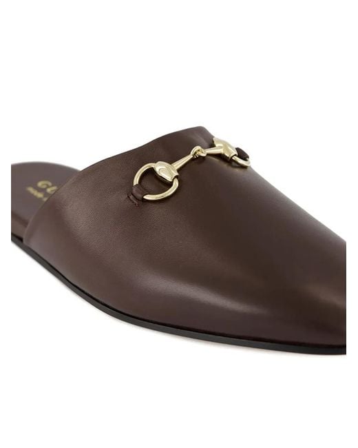 Gucci Brown Horsebit Mules for men