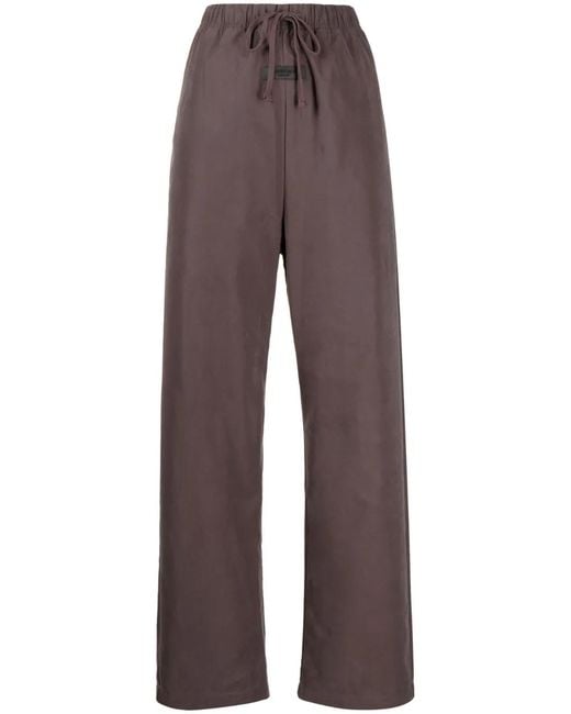 Fear Of God Brown Logo-Patch Drawstring-Waist Trousers